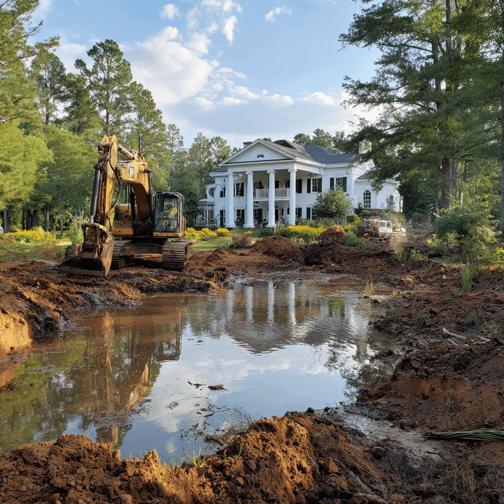 Pond Building background
